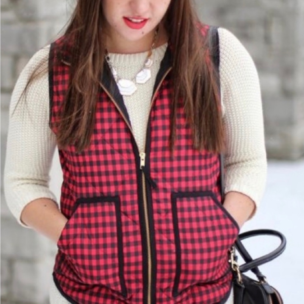 Like New! J.Crew Herringbone Excursion Down Vest - image 1